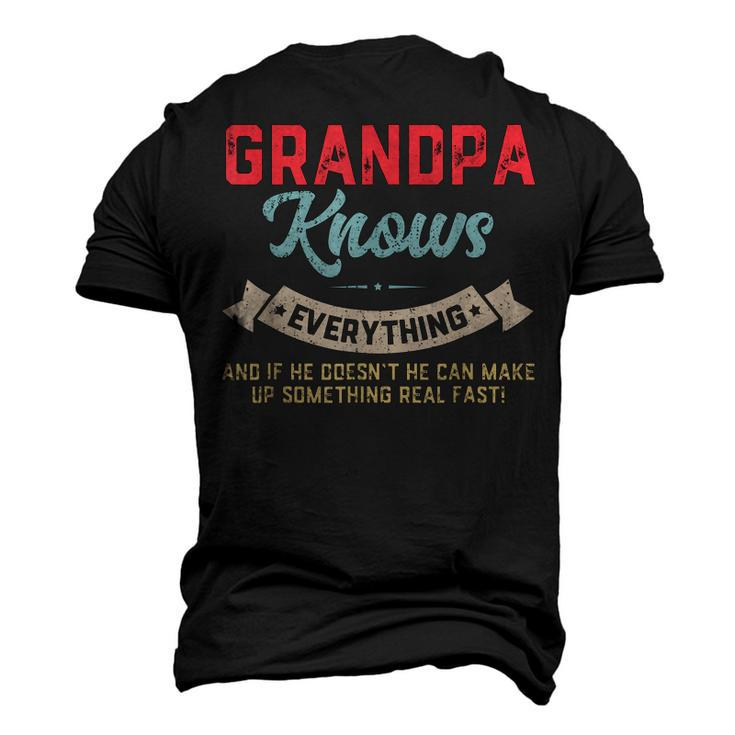 Grandpa Know Everything Vintage Grandpa Daddy Men's 3D T-Shirt Back Print