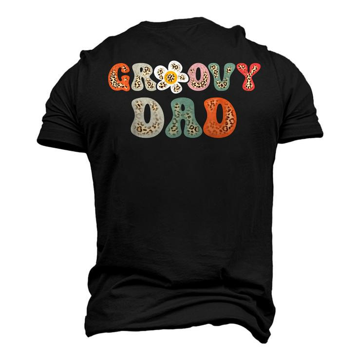 Groovy Dad Retro Leopard Colorful Flowers Men's 3D T-Shirt Back Print