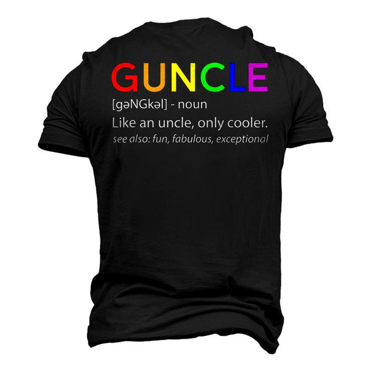 Guncle Rainbow Uncle Lgbt Gay Pride Men's 3D T-Shirt Back Print