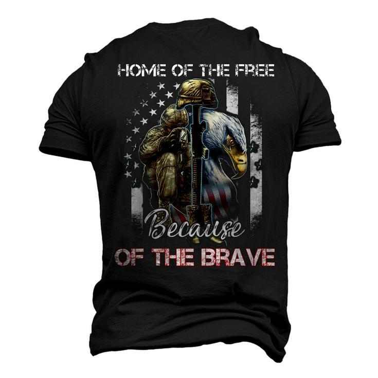 Home Of The Free Because Of The Brave Veterans Men's 3D T-Shirt Back Print
