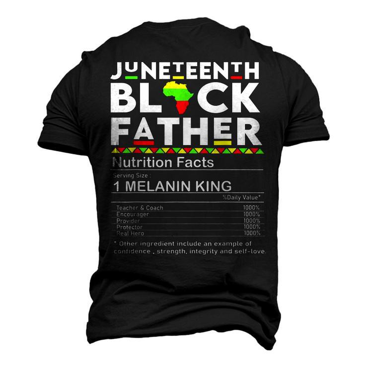 Mens Junenth Black Father Nutrition Facts Fathers Day Men's 3D T-Shirt Back Print