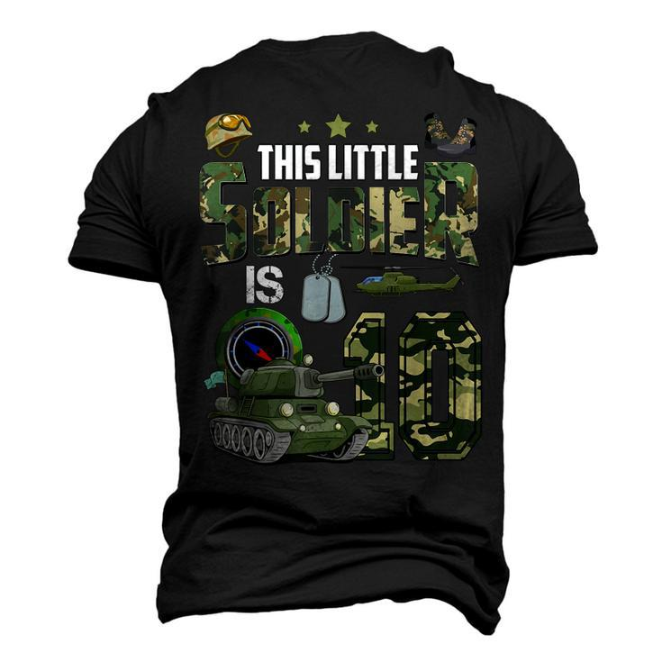 Kids 10 Year Old Soldier Birthday T Military Camo 10Th Men's 3D T-Shirt Back Print