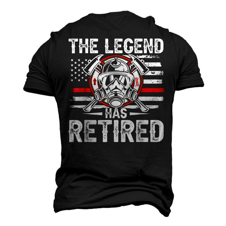 The Legend Has Retired Fireman American Flag Usa Firefighter Men's 3D T-shirt Back Print