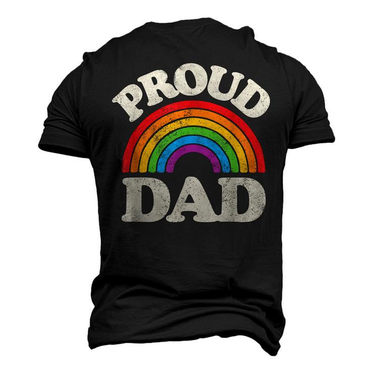 Lgbtq Proud Dad Gay Pride Lgbt Ally Rainbow Fathers Day Men's 3D T-Shirt Back Print