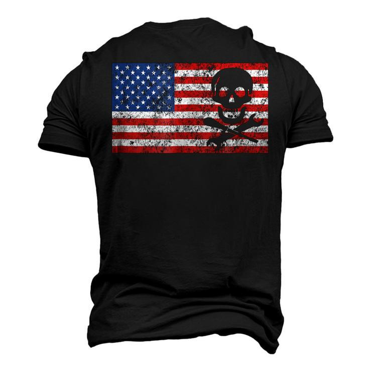 Mechanic T Skull Usa Flag 4Th Of July Men Men's 3D T-Shirt Back Print