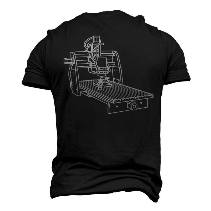 Mechanics Milling Machine Mechatronics Milling Cutter Men's 3D T-Shirt Back Print