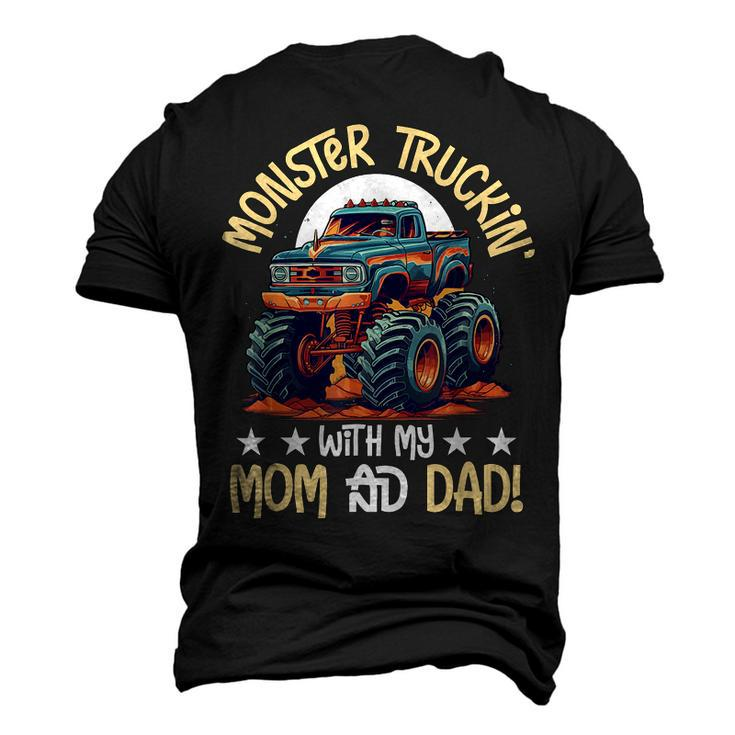 Monster Truck Toddler Monster Truckin With My Mom And Dad Men's 3D T-Shirt Back Print