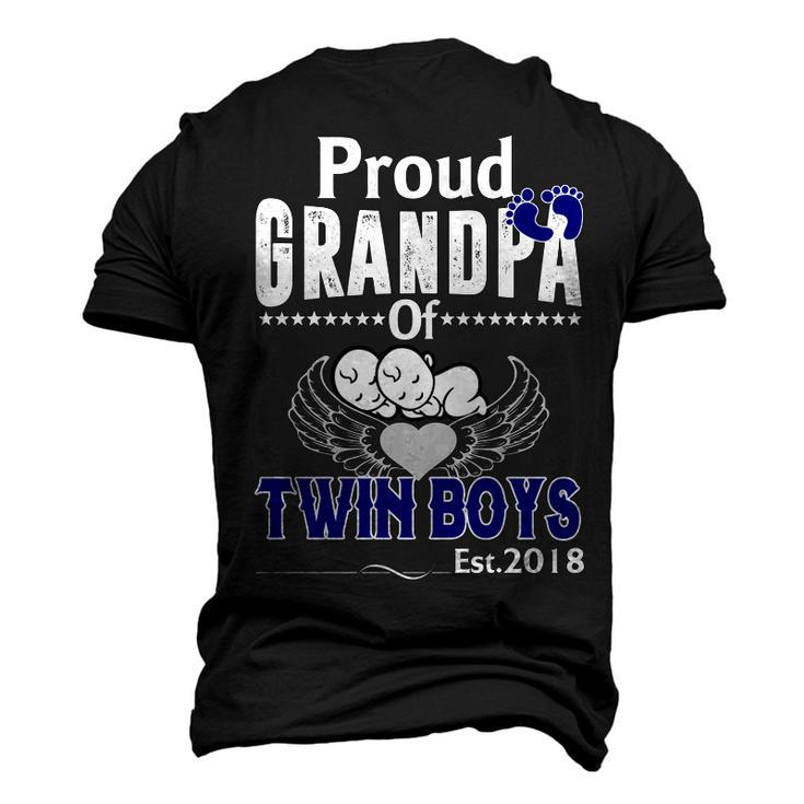 New Baby Proud Grandpa Of Twin Boys Est2018 Men's 3D T-Shirt Back Print