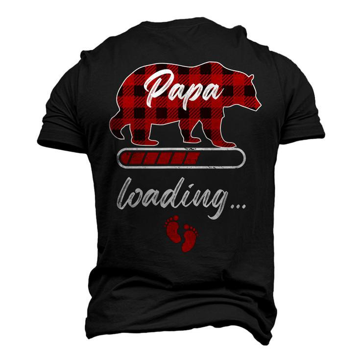 Papa Loading Dad Father Bear Buffalo Vintage Plaid Pattern Men's 3D T-Shirt Back Print