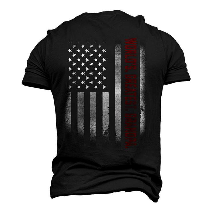 For Papa Worlds Greatest Grandpa American Flags Men's 3D T-Shirt Back Print