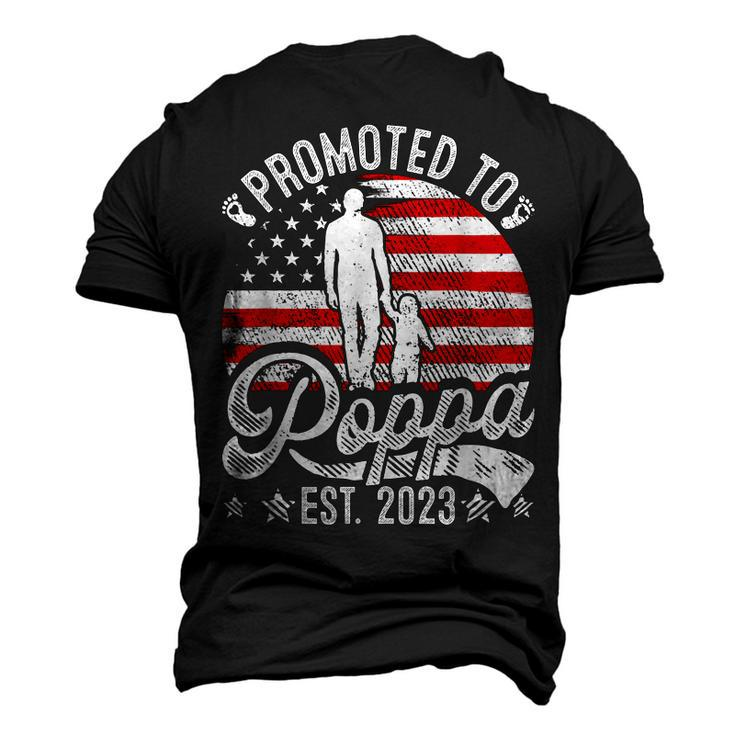Patriotic Promoted To Poppa Est 2023 American Flag Men's 3D T-Shirt Back Print