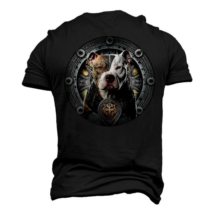 Pitbull Dad Viking Nordic Vikings Pit Bul Warrior Themed Men's 3D T-Shirt Back Print
