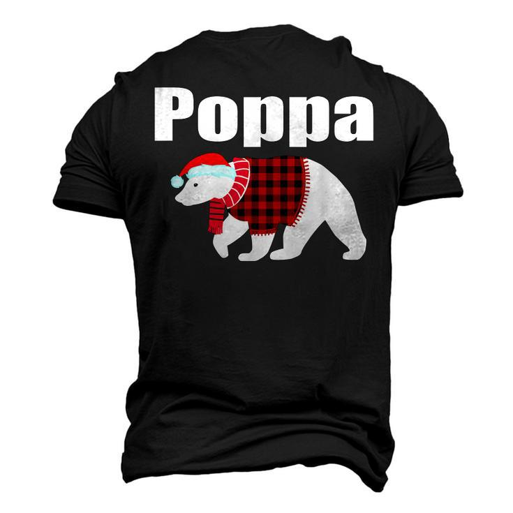 Poppa Bear Red Plaid Buffalo Matching Pajama Men's 3D T-Shirt Back Print