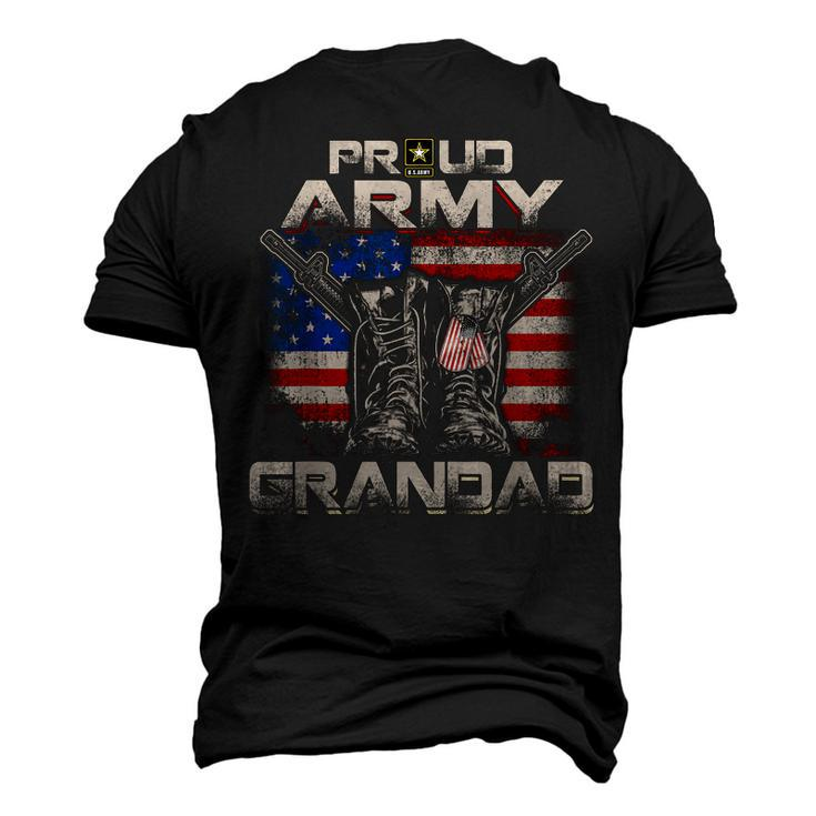 Proud Army Grandad America Flag Us Military Pride Men's 3D T-Shirt Back Print
