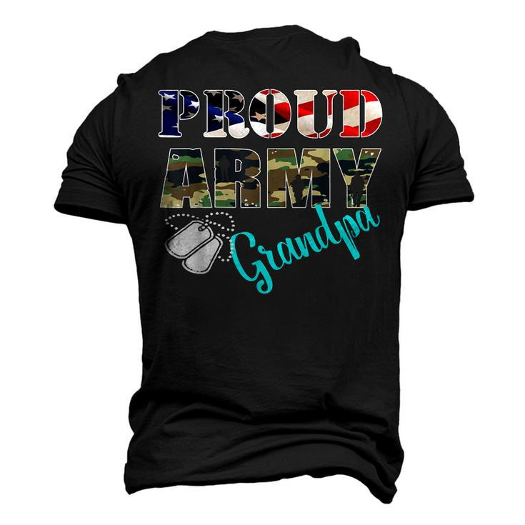 Proud Army Grandpa Flag American Military Men's 3D T-Shirt Back Print