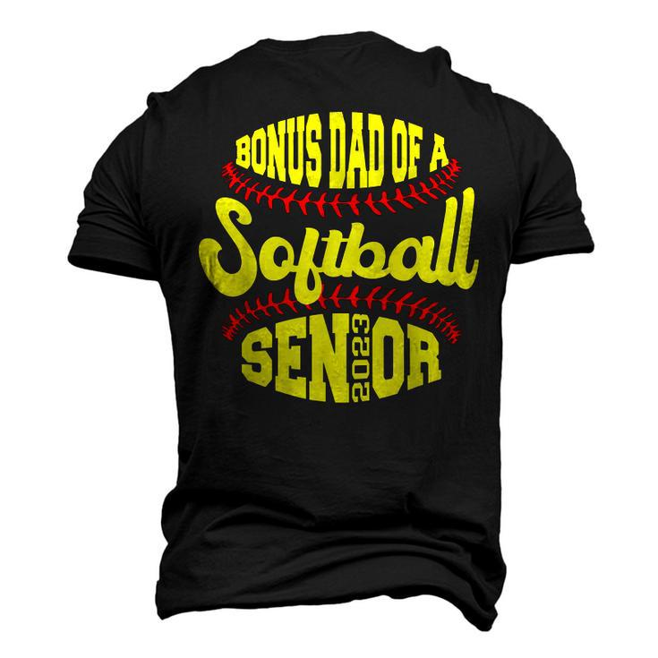 Proud Bonus Dad Of A Softball Senior 2023 Vintage Graduate Men's 3D T-Shirt Back Print