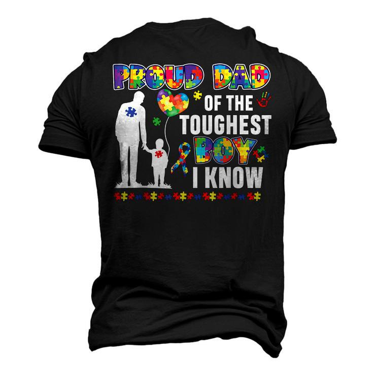Proud Dad Of The Toughest Boy Autistic Autism Awareness Mens Men's 3D T-Shirt Back Print