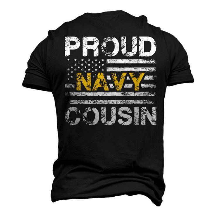 Proud Navy Cousin Us Flag Military Appreciation Men's 3D T-Shirt Back Print
