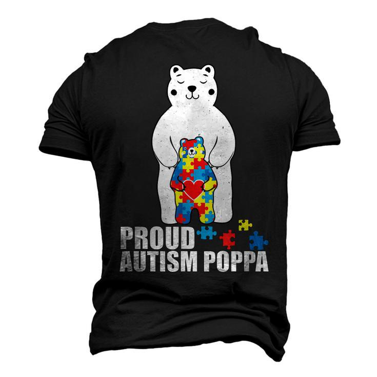 Proud Poppa Bear Autism Awareness Love Autistic Men's 3D T-Shirt Back Print