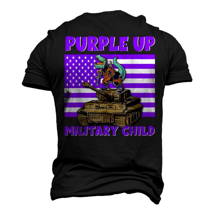 Purple Up Military Kids Month Of Military Child Trex Men's 3D T-Shirt Back Print