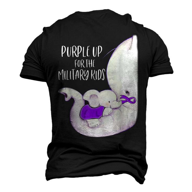 Purple Up For The Military Kids Month Elephant Ribbon Men's 3D T-Shirt Back Print