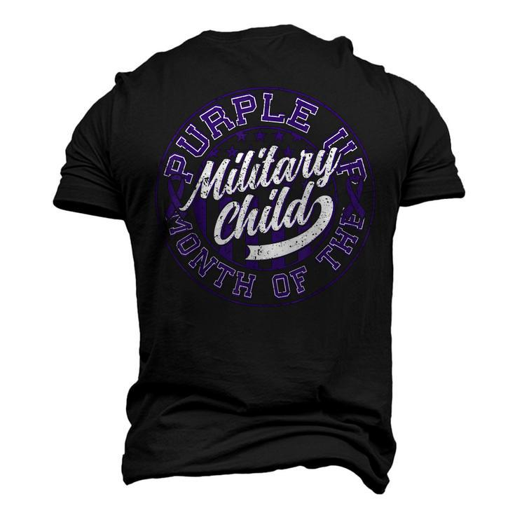 Purple Up Month Of The Military Child Kids Flag Usa April Men's 3D T-Shirt Back Print