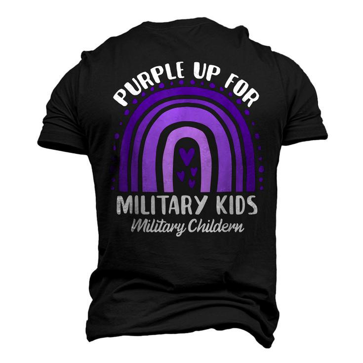 Quote Purple Up For Military Kids Military Child Month Men's 3D T-Shirt Back Print