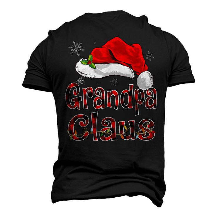 Santa Grandpa Claus Red Plaid Christmas Men's 3D T-Shirt Back Print