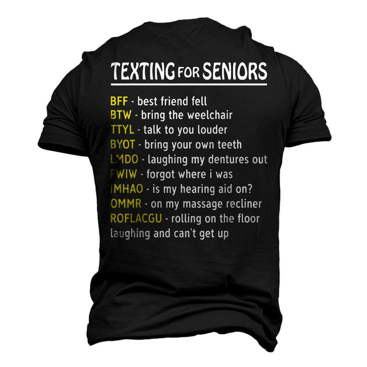 Senior Citizens Texting Code T For Grandpa Men's 3D T-Shirt Back Print