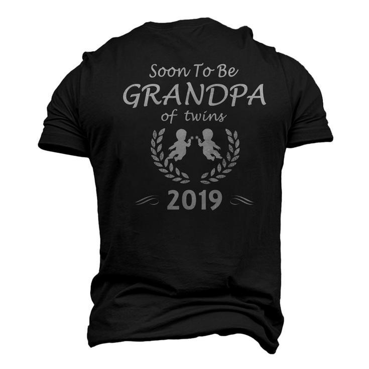 Soon To Be Grandpa Of Twins 2019 Baby Announcement Men's 3D T-Shirt Back Print