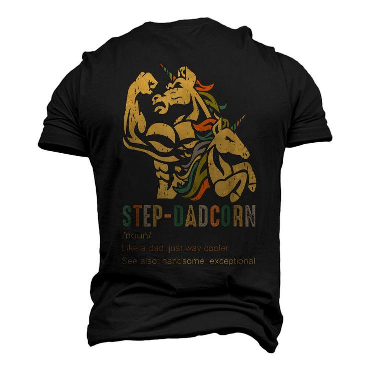 Stepdadcorn Step Dad Unicorn Cooler Fathers Day Mens Men's 3D T-Shirt Back Print
