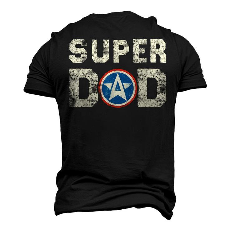 Super Dad Superhero Super Dad Father Hero Star Shield Men's 3D T-Shirt Back Print