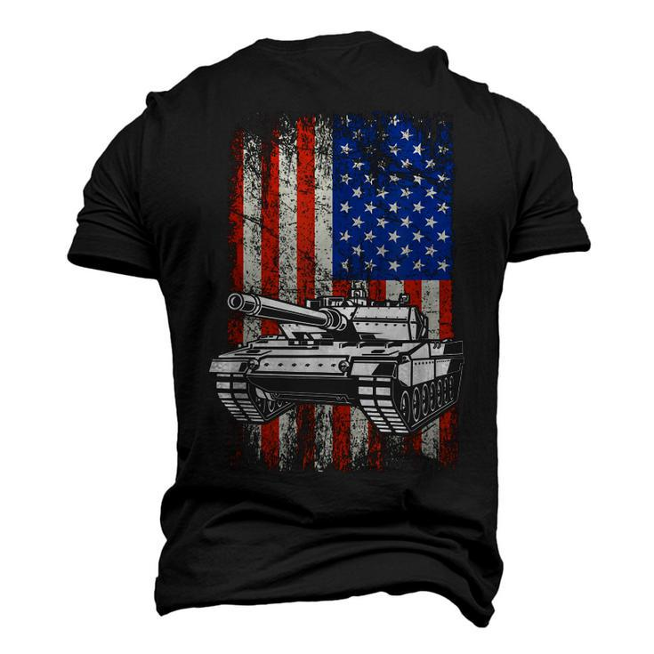 Tank American Flag Veteran Military Men's 3D T-Shirt Back Print