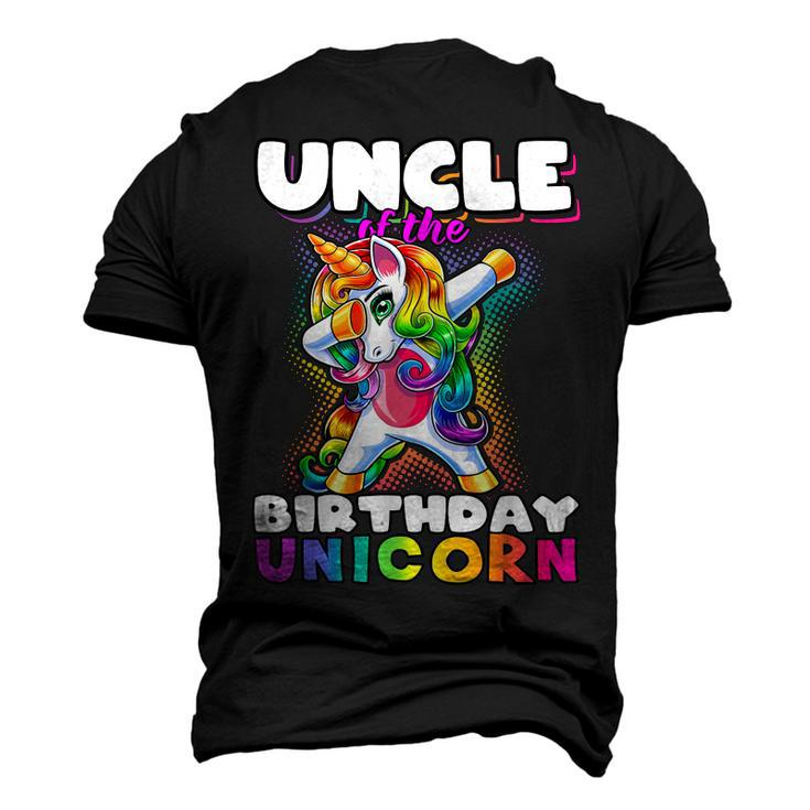 Uncle Of Birthday Unicorn Dabbing Unicorn Matching Men's 3D T-Shirt Back Print
