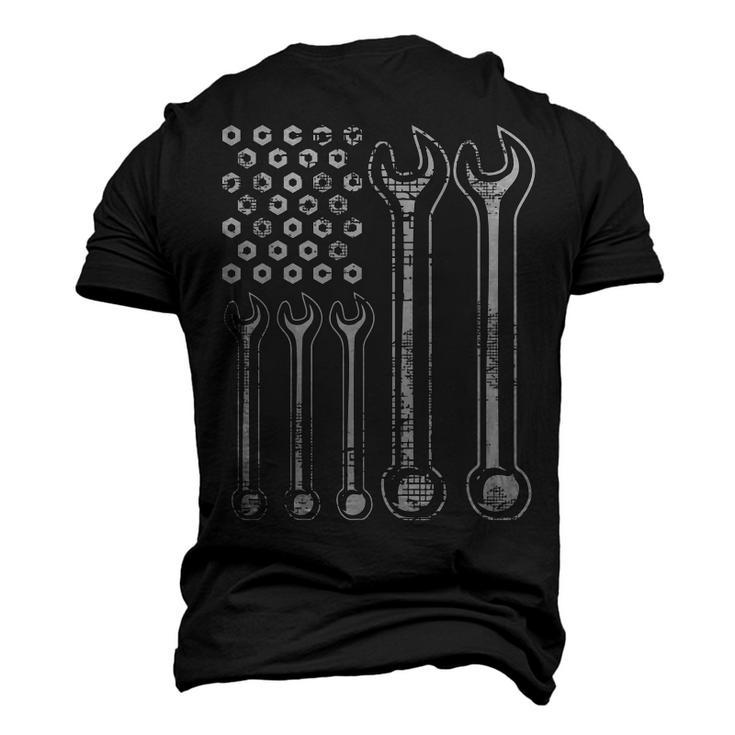 Usa American Flag Mechanics Auto Repair Men's 3D T-Shirt Back Print