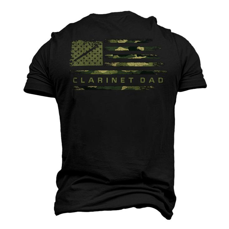 Usa Camo Flag Clarinet Dad Clarinetist Silhouette Men's 3D T-Shirt Back Print