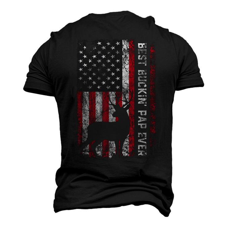 Usa Flag Best Buckin Pap Ever Deer Hunting Fathers Day Men's 3D T-shirt Back Print