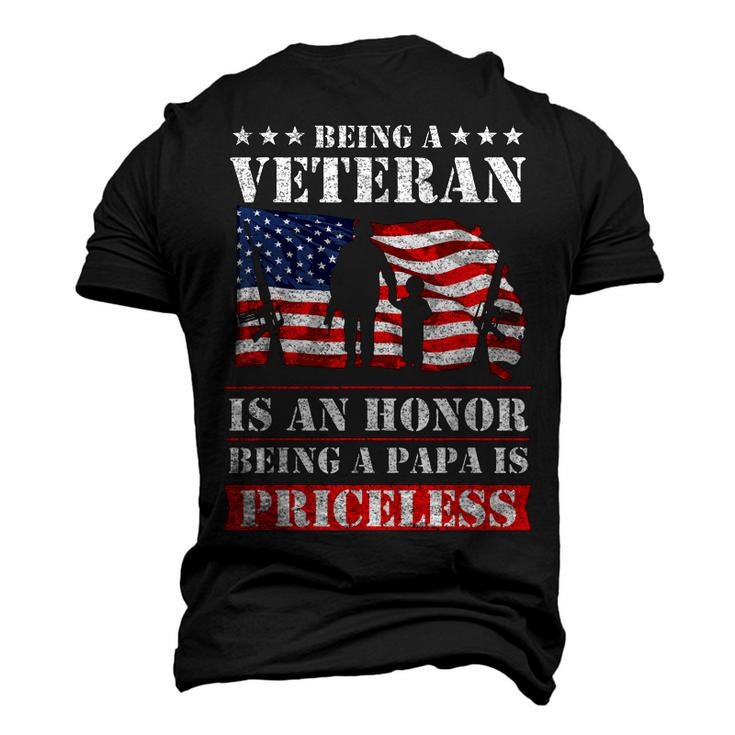 Veteran Papa Military Dad Army Fathers Day Men's 3D T-Shirt Back Print
