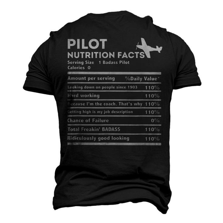 Veteran Pilot Nutrition Facts Idea For Dad Grandpa Men's 3D T-Shirt Back Print