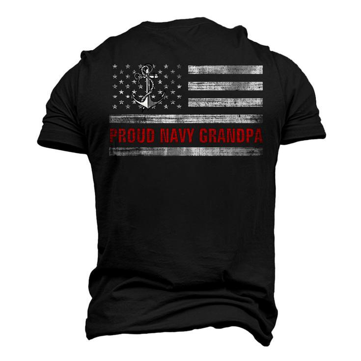 Vintage American Flag Proud Navy Grandpa Veteran Day Men's 3D T-Shirt Back Print
