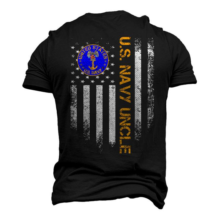 Vintage American Flag Proud Us Navy Uncle Veteran Military Men's 3D T-Shirt Back Print
