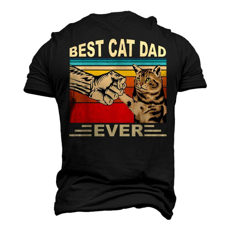 Vintage Best Cat Dad Ever And Retro For Dad Men Fathers Day Men's 3D T-Shirt Back Print