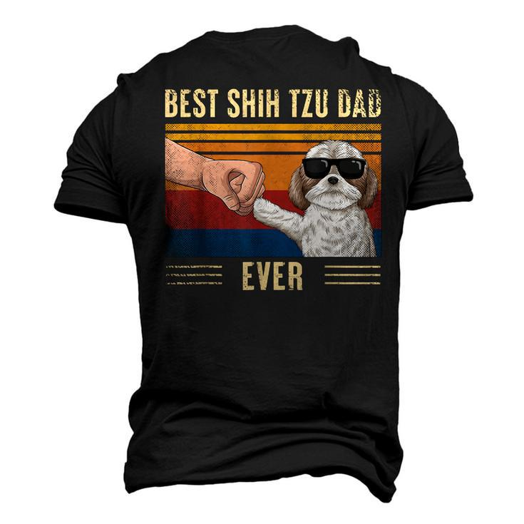 Vintage Best Shih Tzu Dad Ever Fist Bump Dog Fathers Day Men's 3D T-shirt Back Print