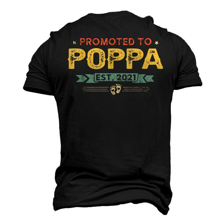 Vintage New Grandpa Promoted To Poppa Est2021 New Baby Men's 3D T-Shirt Back Print