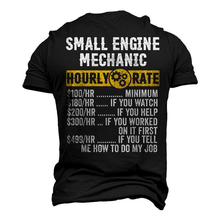 Vintage Small Engine Repair Mechanic Hourly Rate Men's 3D T-Shirt Back Print
