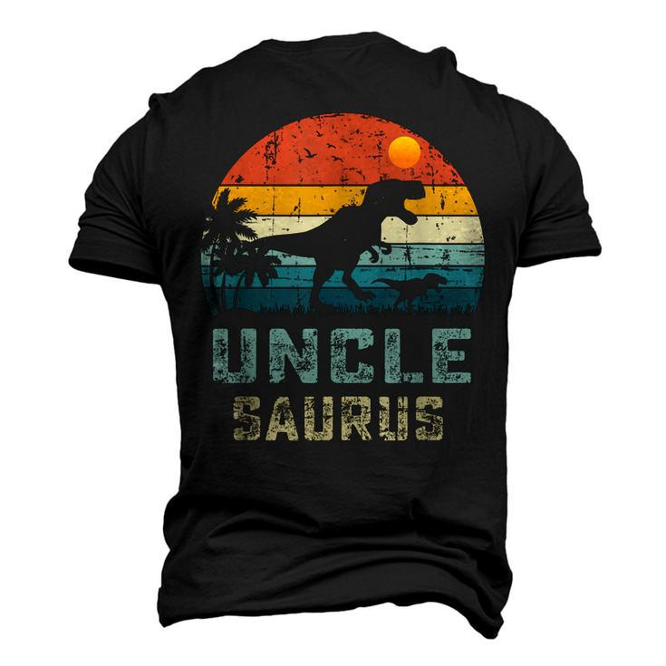 Vintage Unclesaurus Fathers Day T Rex Uncle Saurus Men Dad Men's 3D T-Shirt Back Print