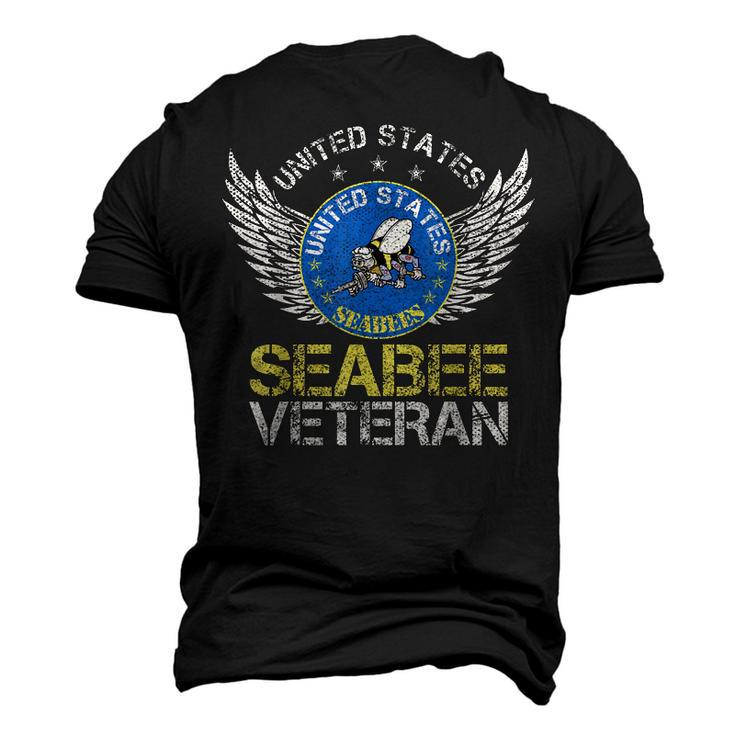 Vintage United States Navy Seabee Veteran Us Military Men's 3D T-Shirt Back Print