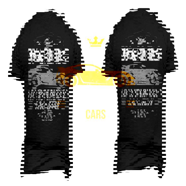 Warning May Spontaneously Start Talking About Cars Mechanic Men's 3D T-Shirt Back Print