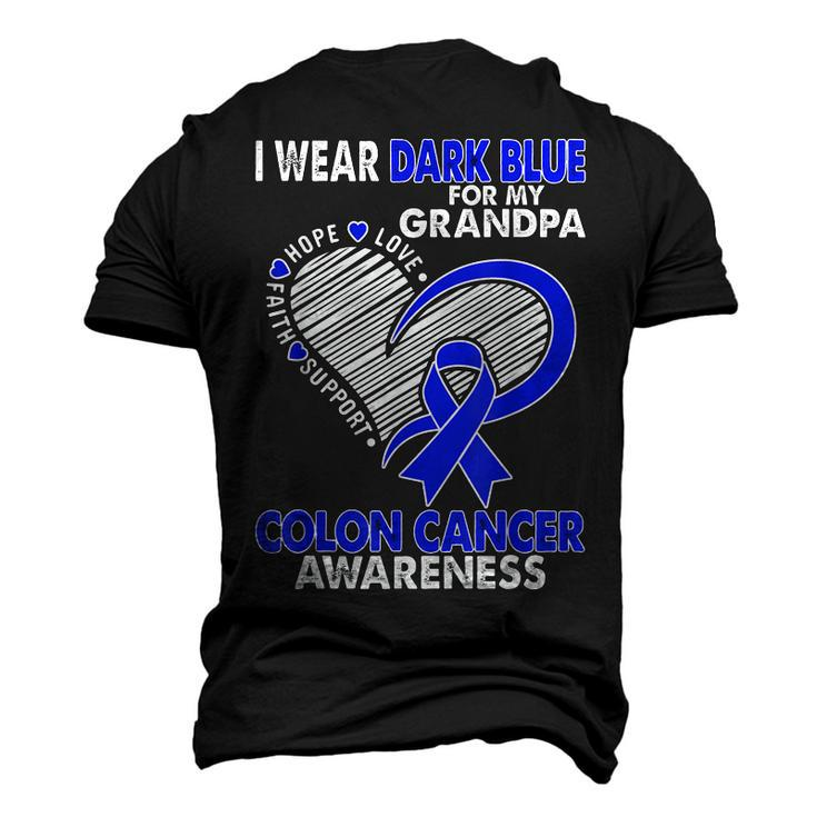 I Wear Dark Blue For Grandpa Colon Cancer Awareness Survivor Men's 3D T-Shirt Back Print