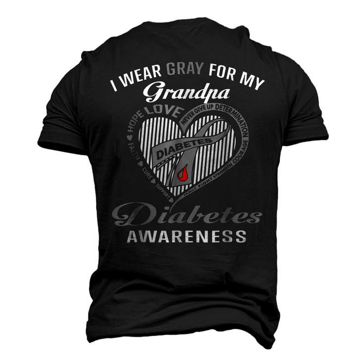 I Wear Gray For My Grandpa Diabetes Awareness T Men's 3D T-Shirt Back Print